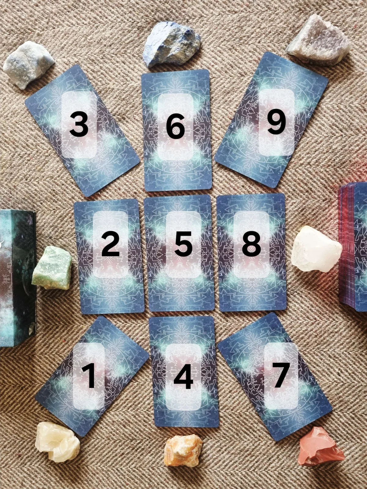 numbered nine card layout for the Nine Gates of Samhain tarot spread